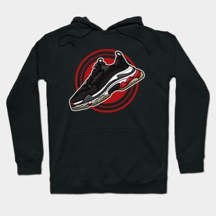 Balen Triple Black Red White Sneaker Hoodie